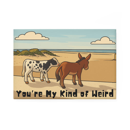 Whimsical Animal Magnet Set - You're My Kind of Weird, Cute Horse Decor, Funny Kitchen Magnet, Gift for Animal Lovers, Home Fridge Decor