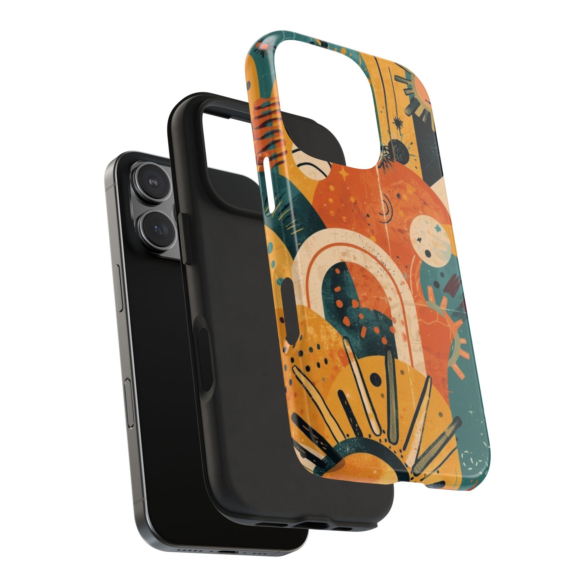 Dopamine Abstract Retro Sun and Moon iPhone Case | Tough Phone Cases - You're My Kind of Weird
