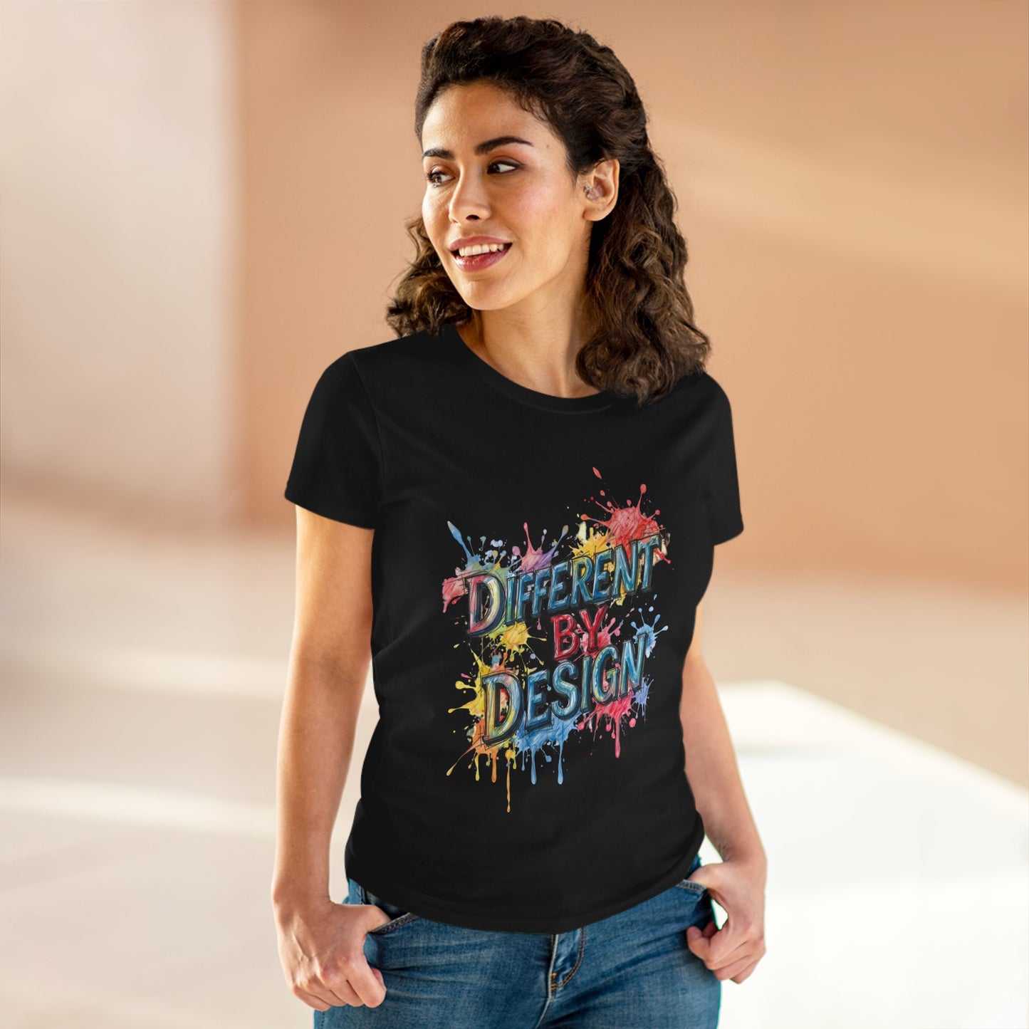 Differently Designed Women's Cotton Tee, Casual T-Shirt for Creative Souls, Statement Tee, Gift for Art Lovers, Unique Style Top