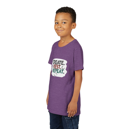 Create. Rest. Repeat. Kids Kwanzaa Shirt | Youth Creativity Tee | Uplifting Holiday Gift for Young Dreamers - You're My Kind of Weird