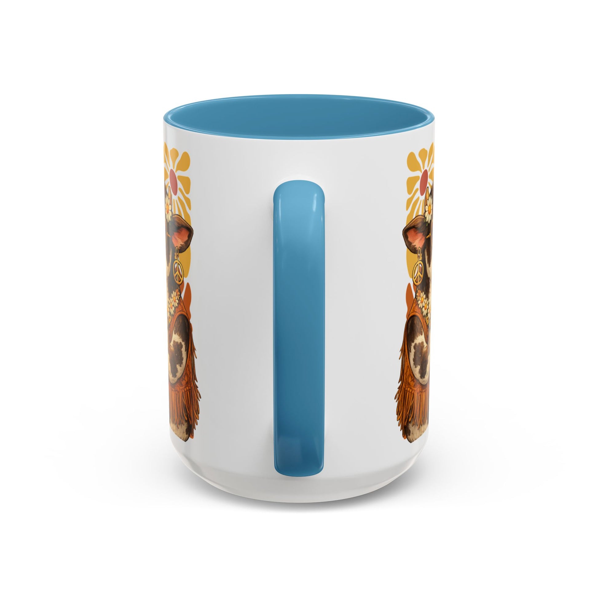 "Moo'd: Stabilized" Hippie Cow Accent Mug (15oz) - You're My Kind of Weird