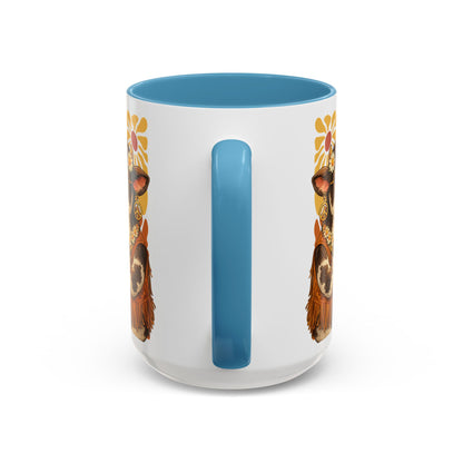 "Moo'd: Stabilized" Hippie Cow Accent Mug (15oz) - You're My Kind of Weird