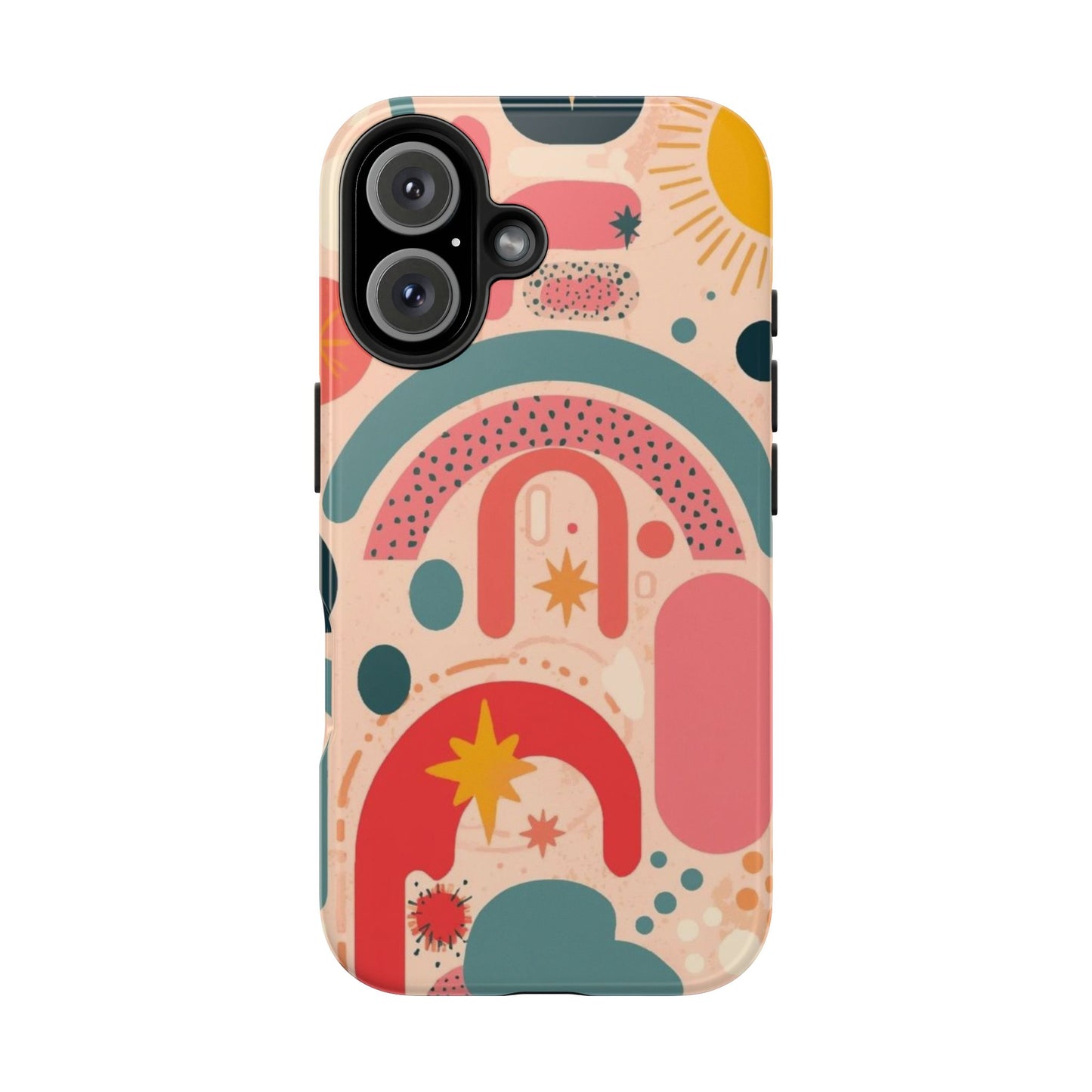 Dopamine Blast Retro Rainbow Pattern i - Phone Case | Abstract Boho Sun Design - You're My Kind of Weird