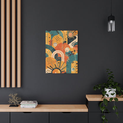 Dopamine Fun Abstract Retro Sunset Collage Canvas - You're My Kind of Weird