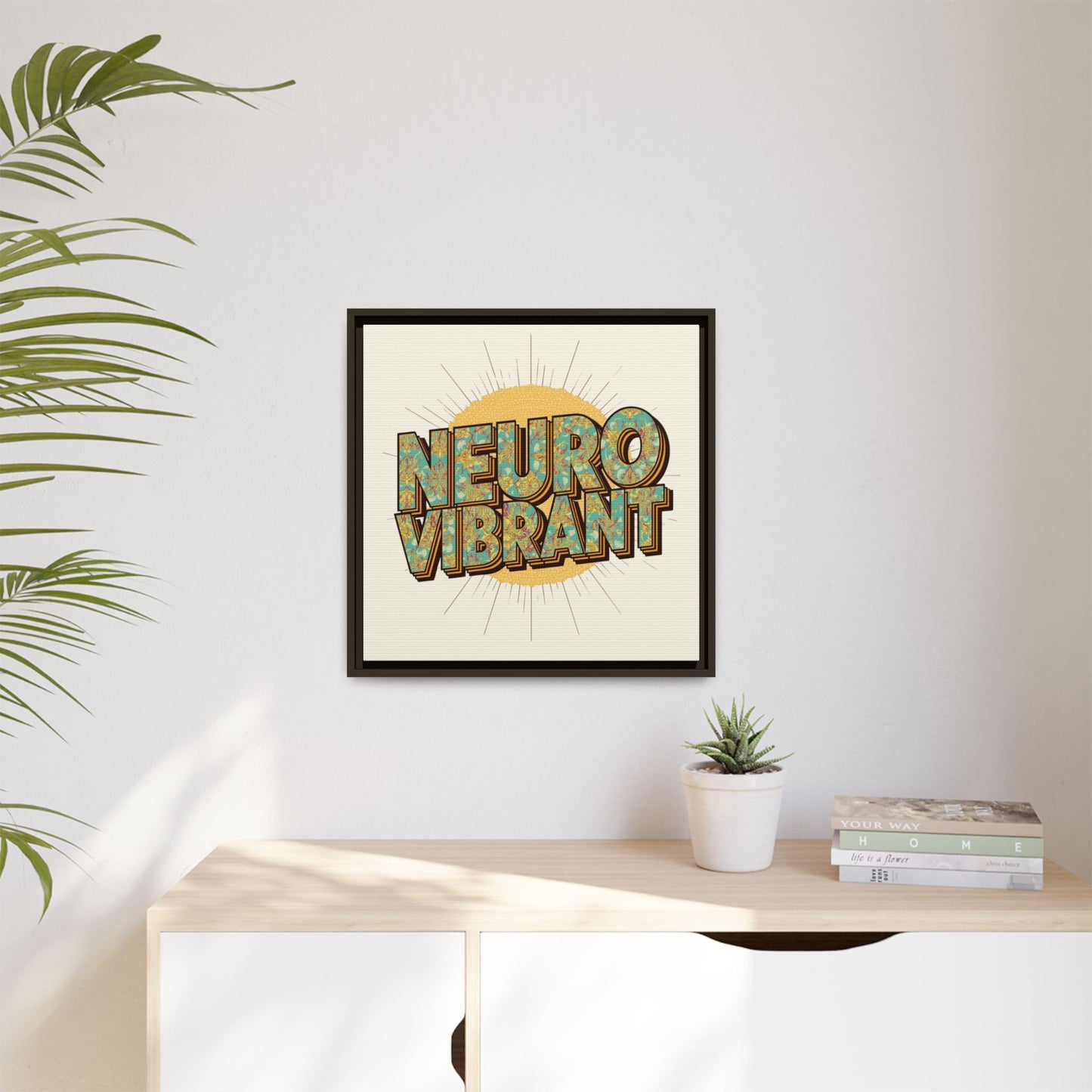 Neuro Vibrant Framed Canvas Art — Colorful Retro Wall Print - You're My Kind of Weird