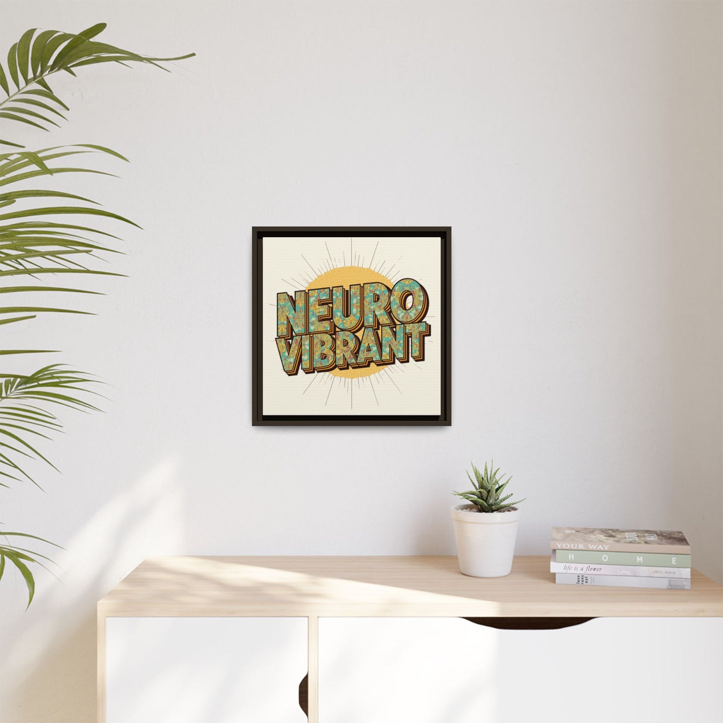 Neuro Vibrant Framed Canvas Art — Colorful Retro Wall Print - You're My Kind of Weird