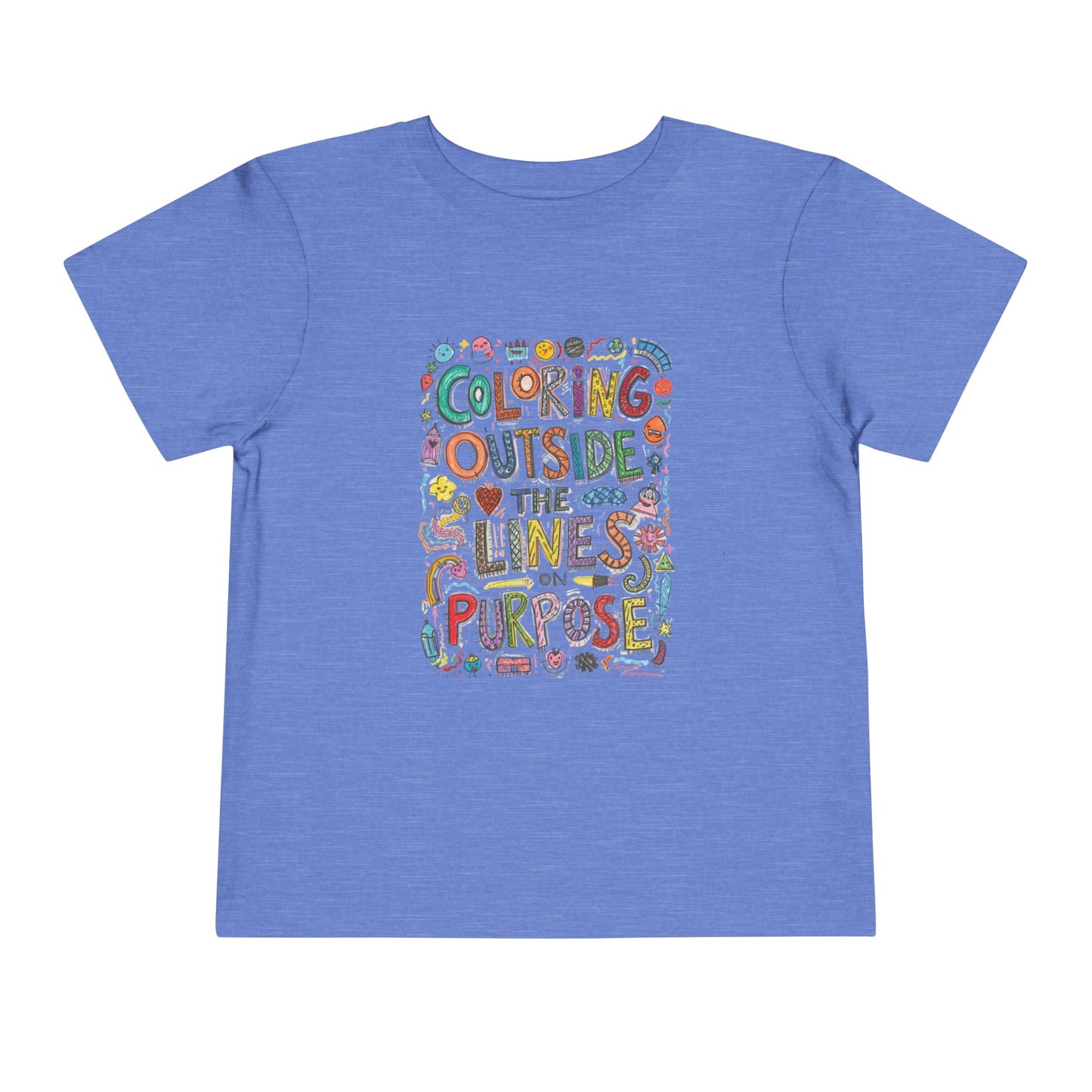 Creative Toddler Short Sleeve Tee - "Coloring Outside the Lines on Purpose", Kids' Gift, Playful Apparel, Summer Outfit, Art-Inspired [...]