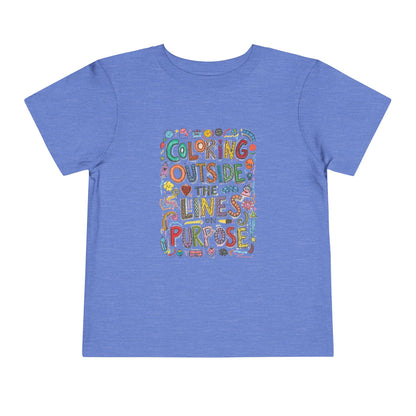 Creative Toddler Short Sleeve Tee - "Coloring Outside the Lines on Purpose", Kids' Gift, Playful Apparel, Summer Outfit, Art-Inspired [...]