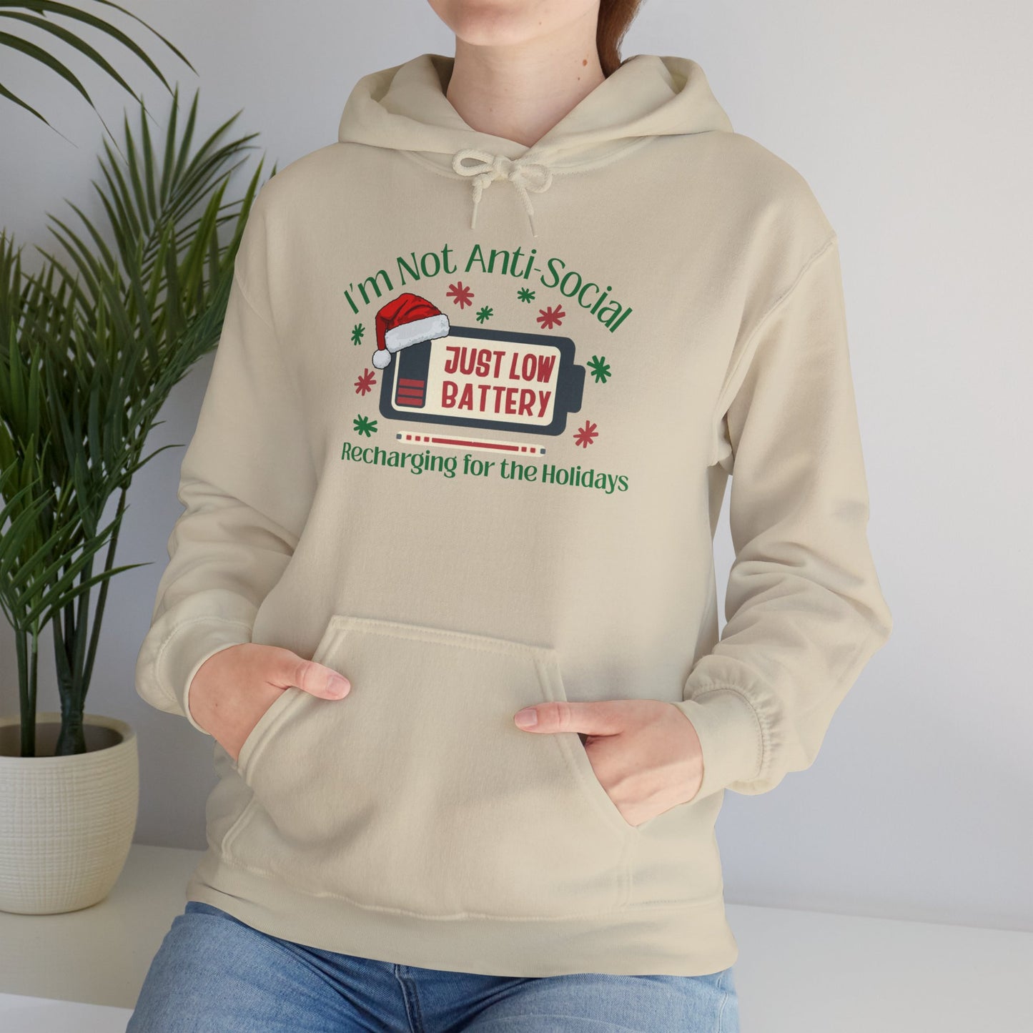 Low Social Battery Anti - Social Hoodie, Cozy Sweatshirt for Introverts - You're My Kind of Weird