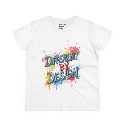 Differently Designed Women's Cotton Tee, Casual T-Shirt for Creative Souls, Statement Tee, Gift for Art Lovers, Unique Style Top