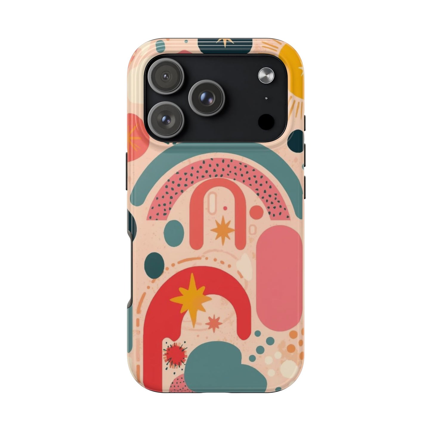 Dopamine Blast Retro Rainbow Pattern i - Phone Case | Abstract Boho Sun Design - You're My Kind of Weird