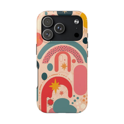 Dopamine Blast Retro Rainbow Pattern i - Phone Case | Abstract Boho Sun Design - You're My Kind of Weird