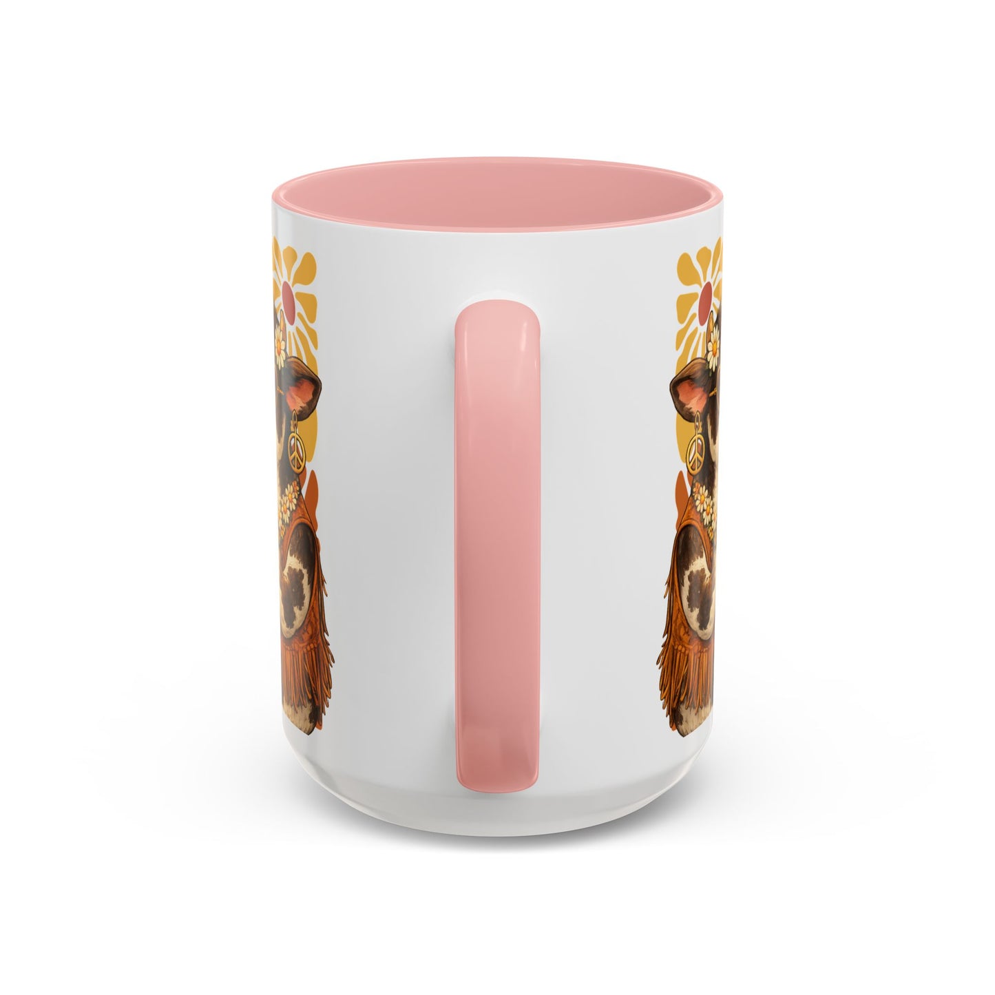 "Moo'd: Stabilized" Hippie Cow Accent Mug (15oz) - You're My Kind of Weird