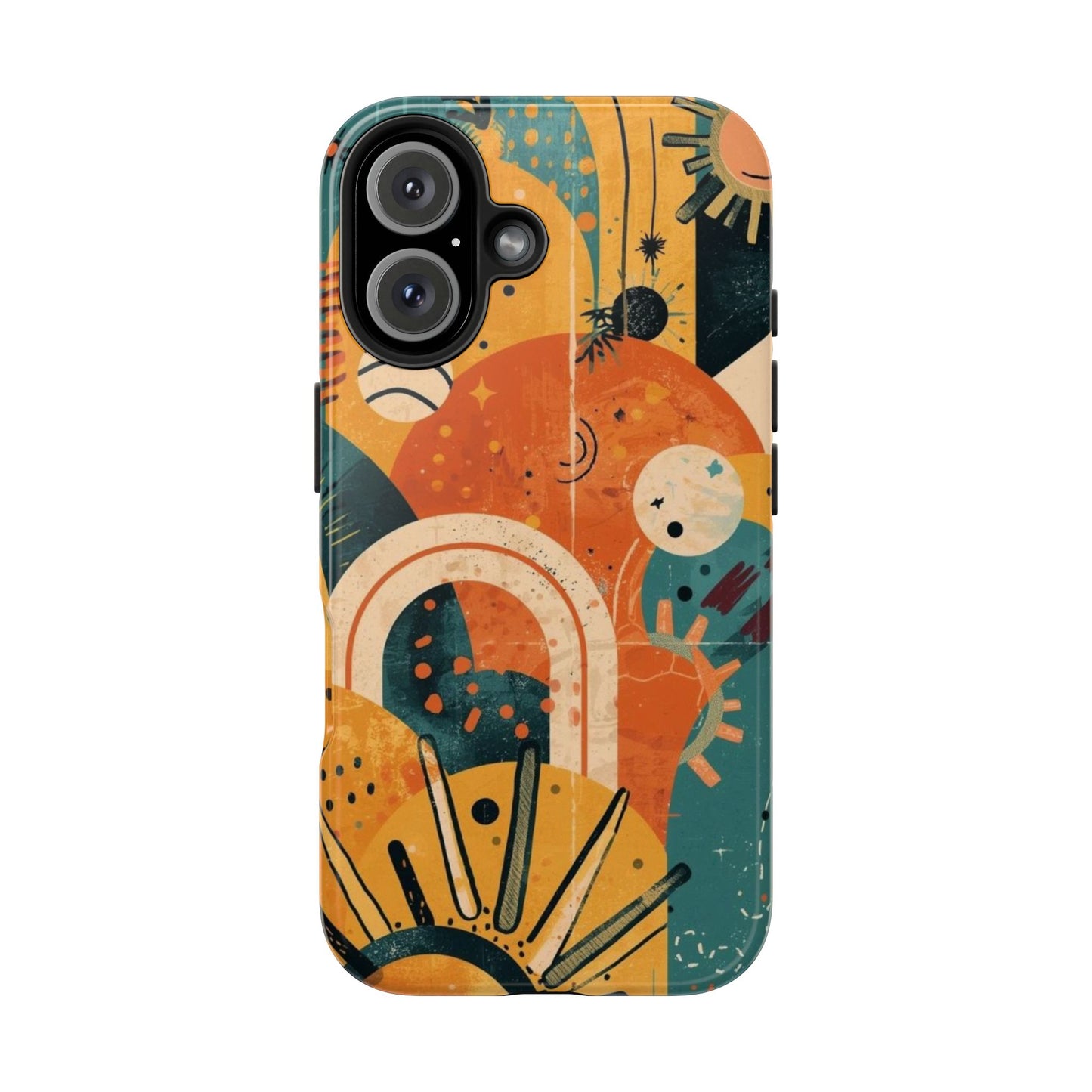 Dopamine Abstract Retro Sun and Moon iPhone Case | Tough Phone Cases - You're My Kind of Weird