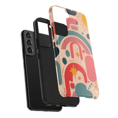 Dopamine Burst Abstract Rainbow Pattern Samsung Phone Case | Retro Sunburst Tough Case - You're My Kind of Weird