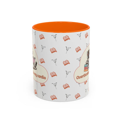 Overthinking Is My Cardio Coffee Mug — Cute Raccoon Reading Accent Mug - You're My Kind of Weird