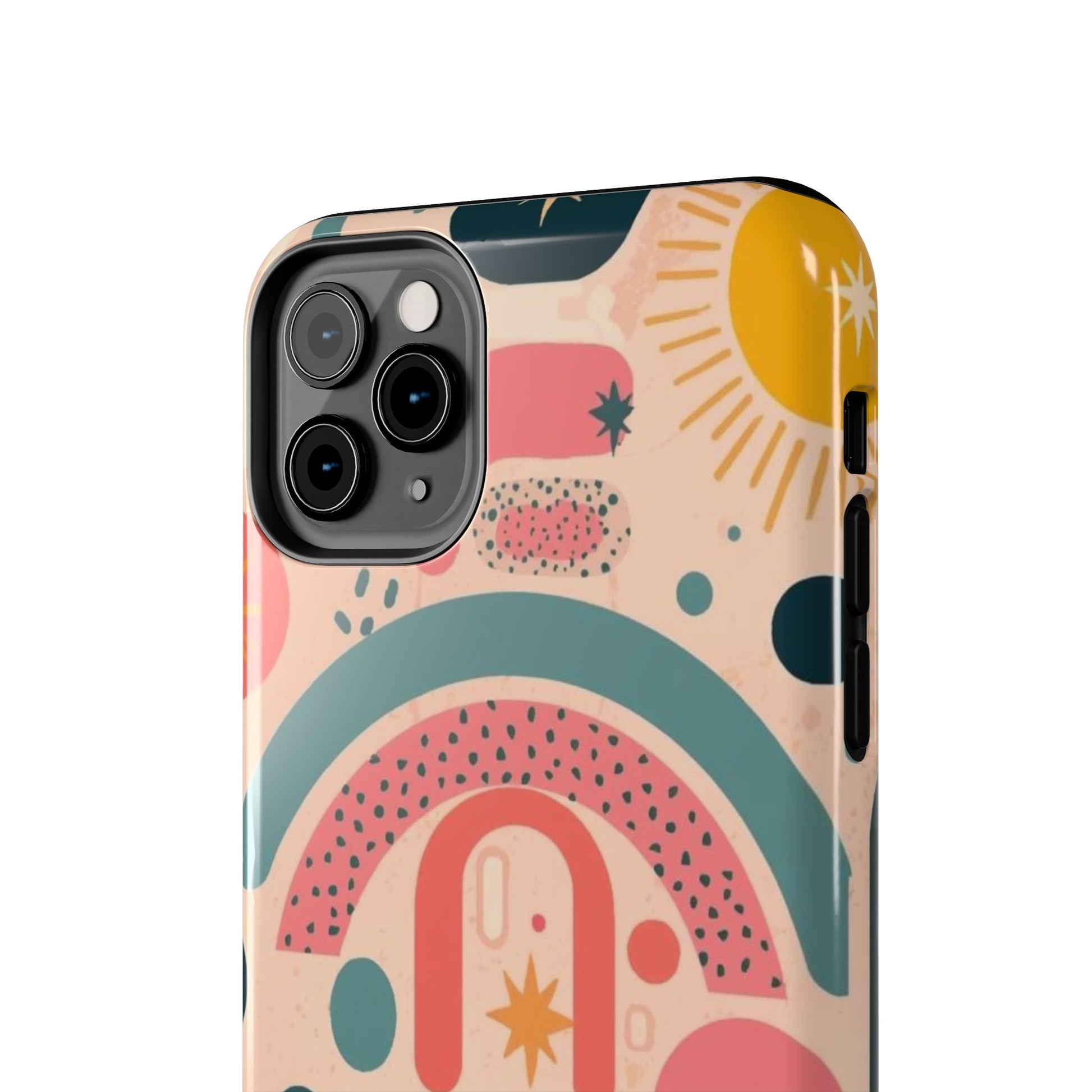Dopamine Blast Retro Rainbow Pattern i - Phone Case | Abstract Boho Sun Design - You're My Kind of Weird