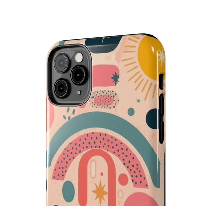 Dopamine Blast Retro Rainbow Pattern i - Phone Case | Abstract Boho Sun Design - You're My Kind of Weird