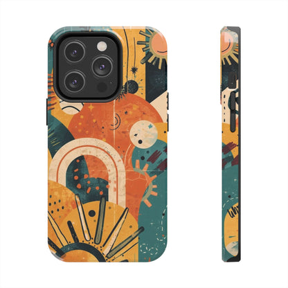 Dopamine Abstract Retro Sun and Moon iPhone Case | Tough Phone Cases - You're My Kind of Weird