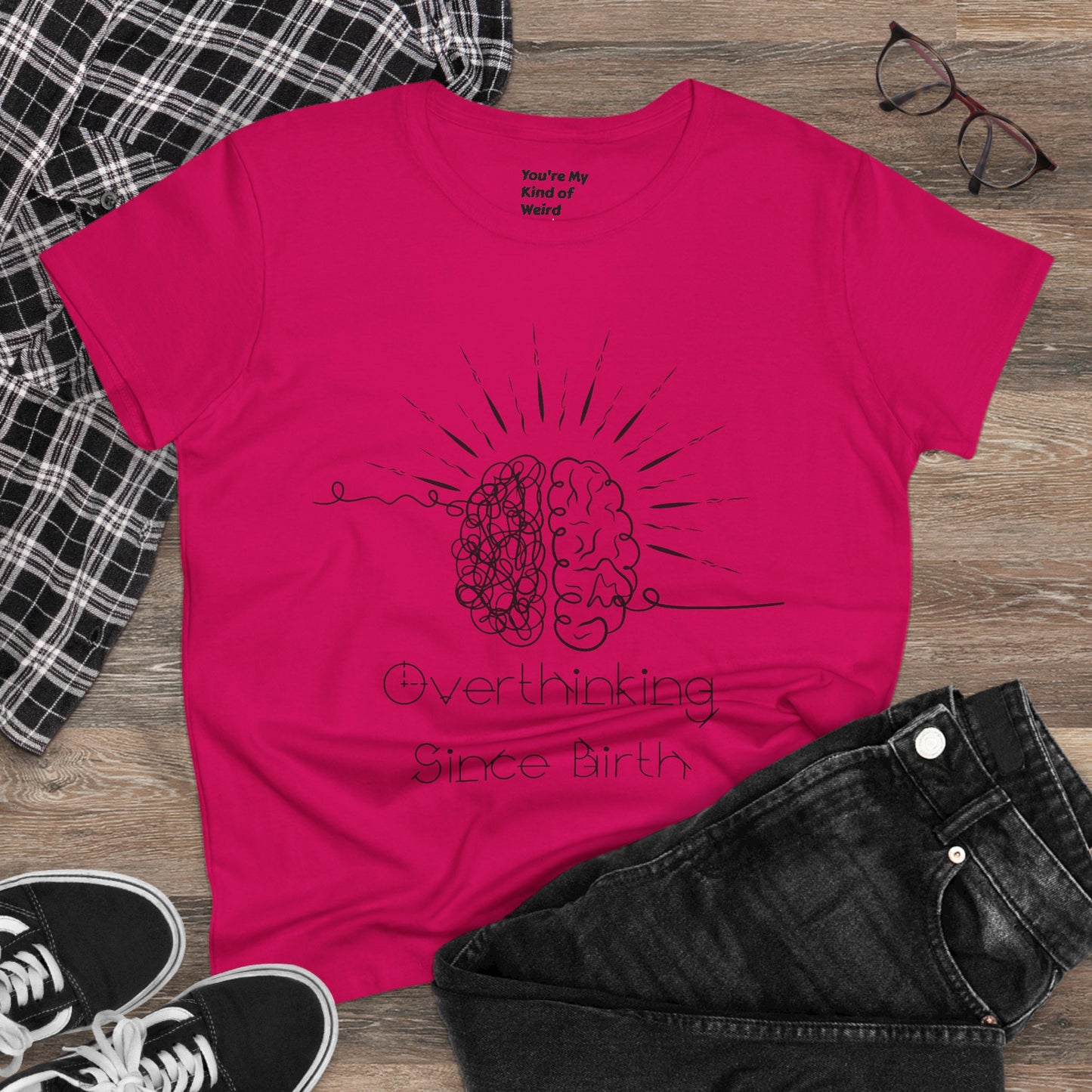 Overthinking Since Birth Tee - Women's Cotton T-Shirt, Gift for Overthinkers, Mental Health Awareness Shirt, Casual Everyday Wear, [...]