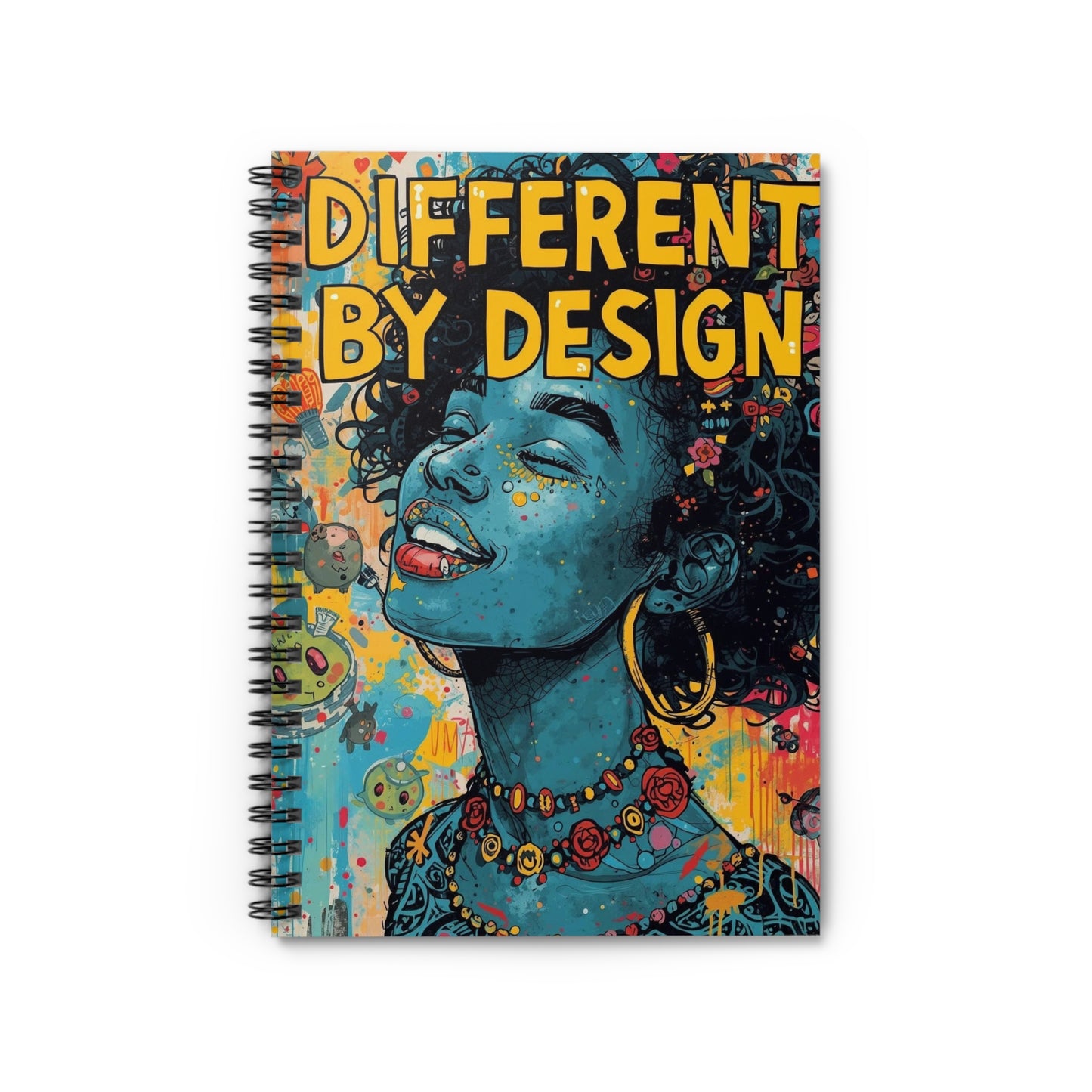 Artistic Spiral Notebook - Different by Design, Colorful Journal, Inspirational Note Book, Gift for Artists, Unique Stationery