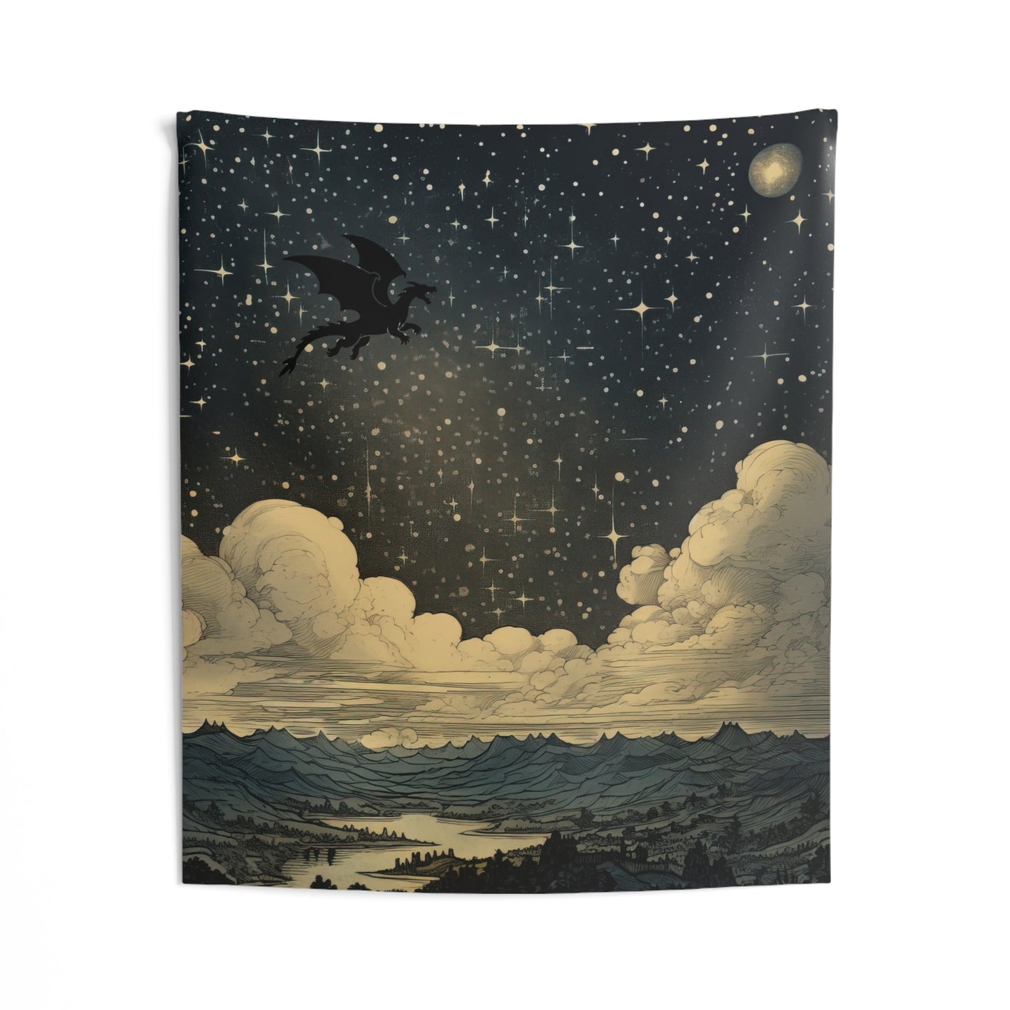 Celestial Dragon Night Sky Tapestry, Fantasy Starry Sky Wall Hanging - You're My Kind of Weird