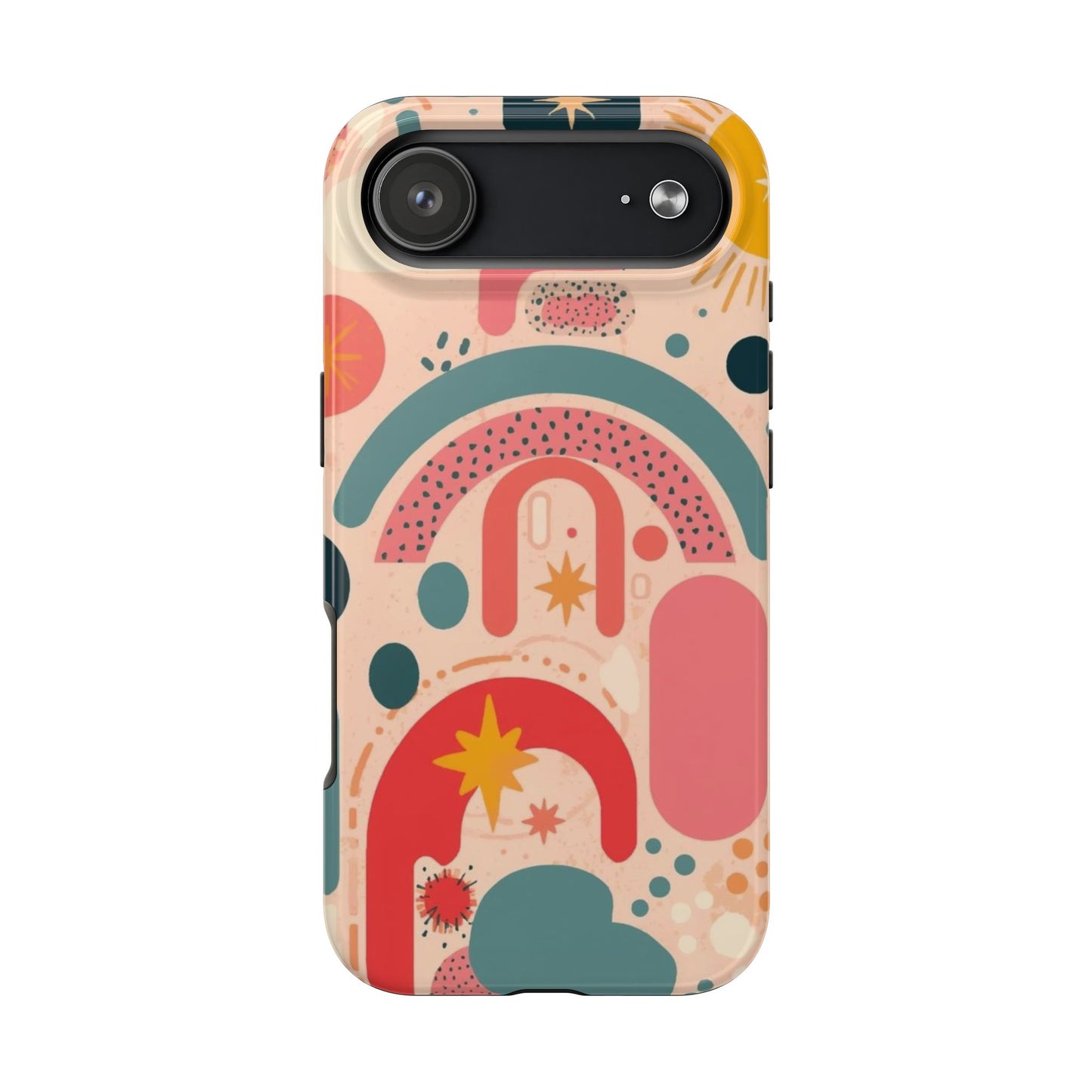 Dopamine Blast Retro Rainbow Pattern i - Phone Case | Abstract Boho Sun Design - You're My Kind of Weird
