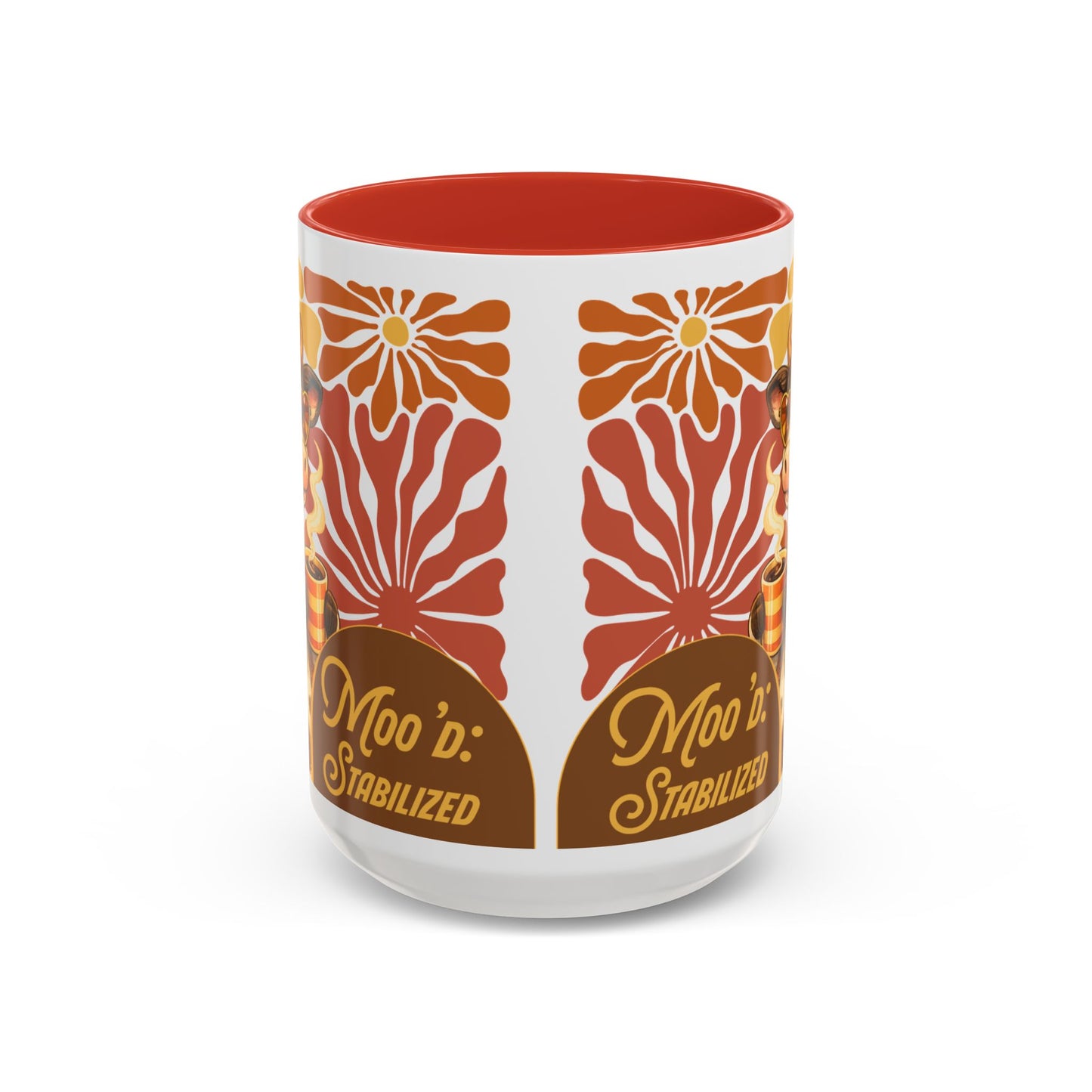 "Moo'd: Stabilized" Hippie Cow Accent Mug (15oz) - You're My Kind of Weird