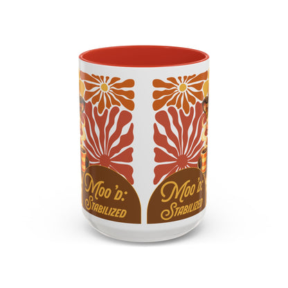 "Moo'd: Stabilized" Hippie Cow Accent Mug (15oz) - You're My Kind of Weird
