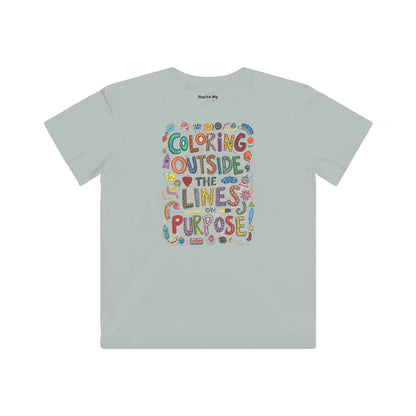 Coloring Outside the Lines Kids Fine Jersey Tee, Fun Shirt for Creative Kids, Art Inspired Tee, Gift for Young Artists, Playful Graphic Tee