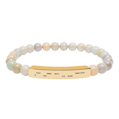 Autism Morse Code Bracelet | Minimalist Neurodiverse Jewelry | Natural Stone Beaded Bracelet - You're My Kind of Weird