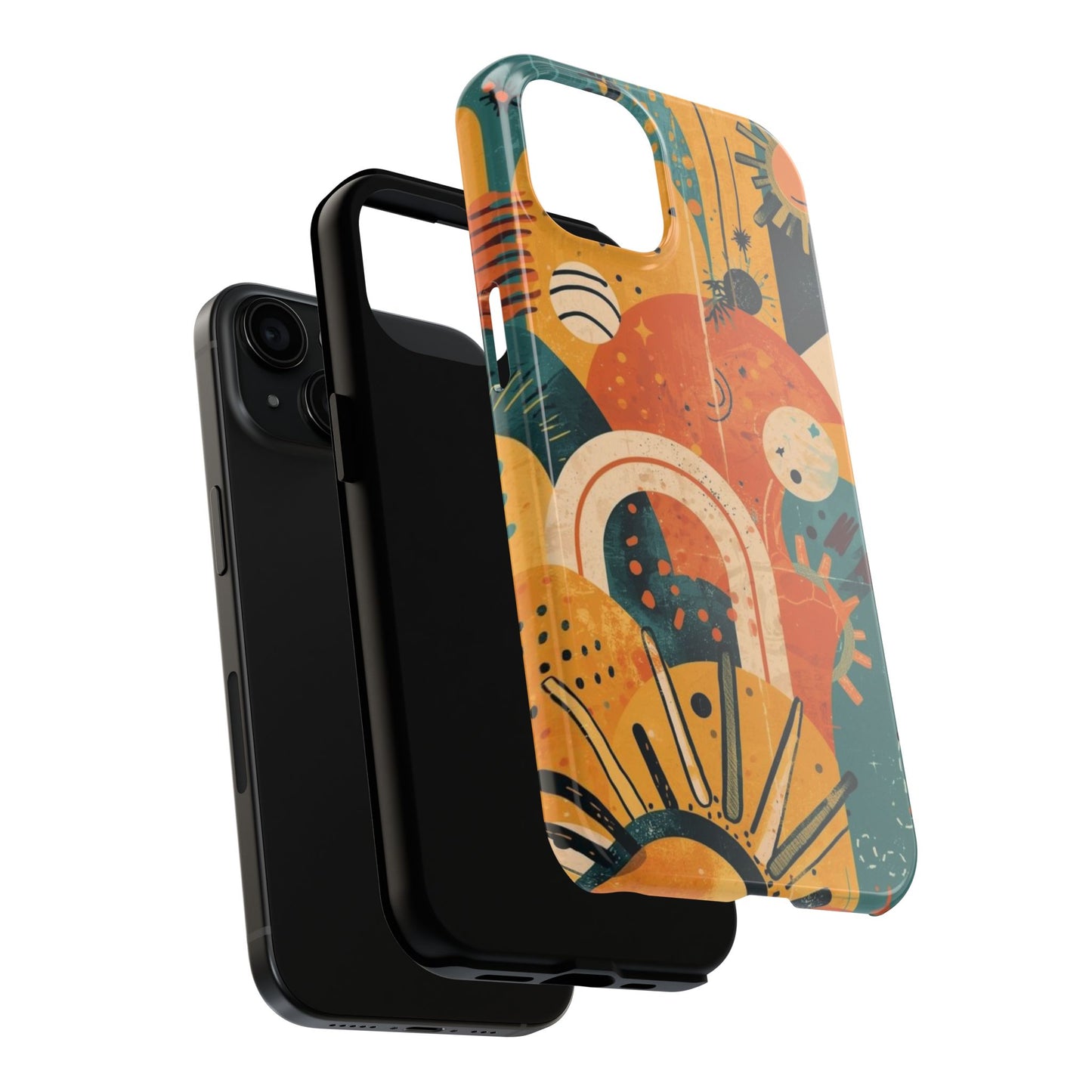 Dopamine Abstract Retro Sun and Moon iPhone Case | Tough Phone Cases - You're My Kind of Weird