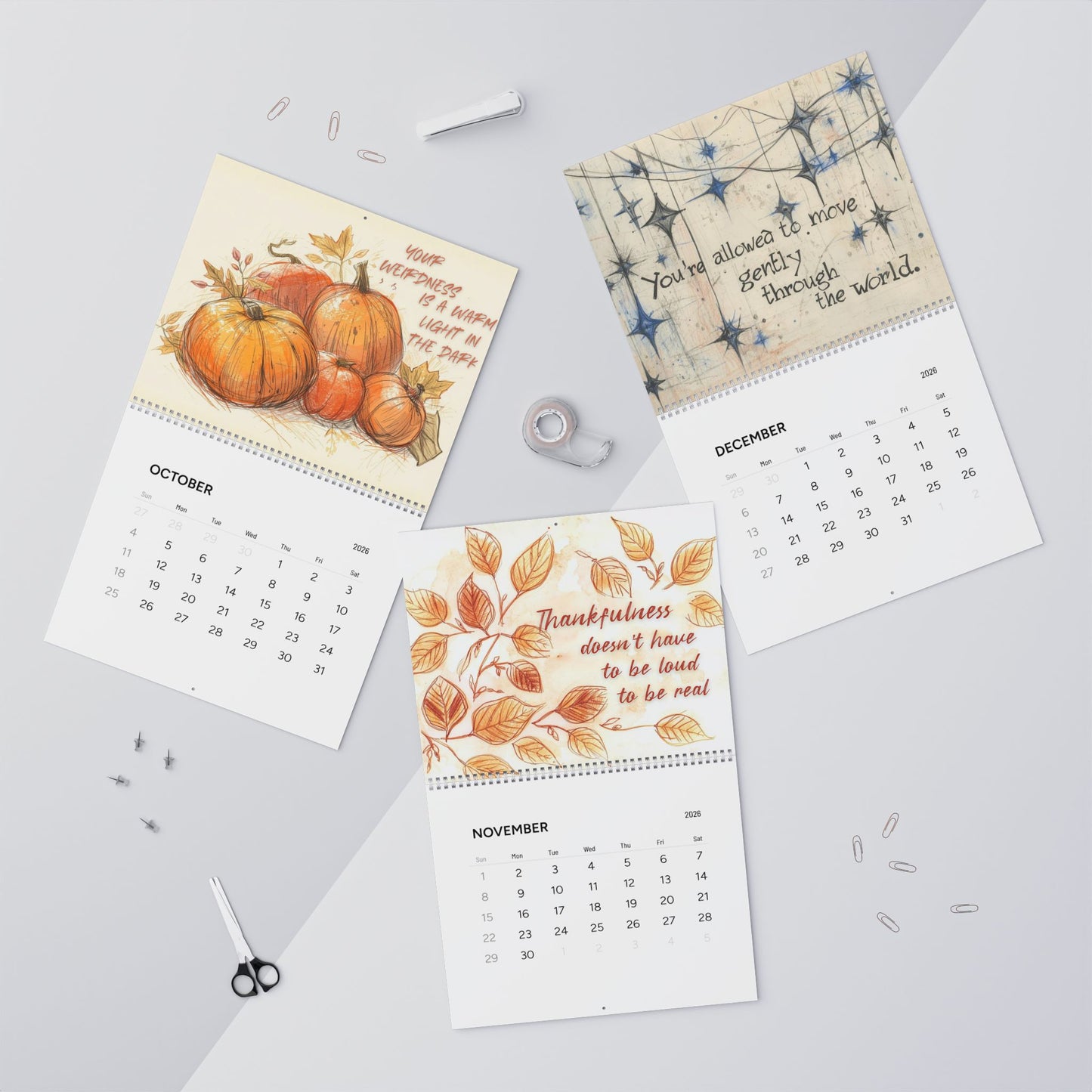 The Gentle Year: A Neurodivergent - Affirming 2026 Wall Calendar - You're My Kind of Weird