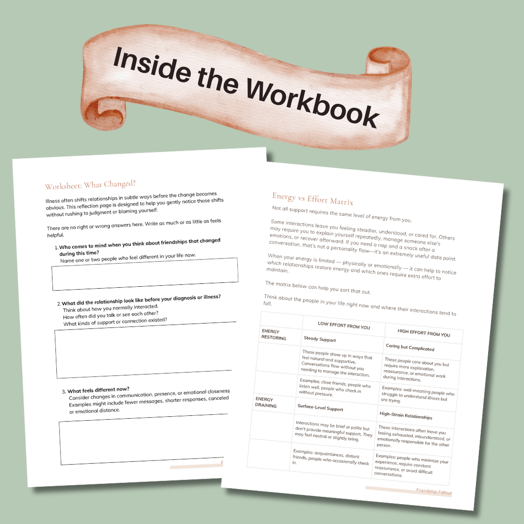 Cancer Friendship Loss Workbook | When Friends Disappear During Illness - You're My Kind of Weird