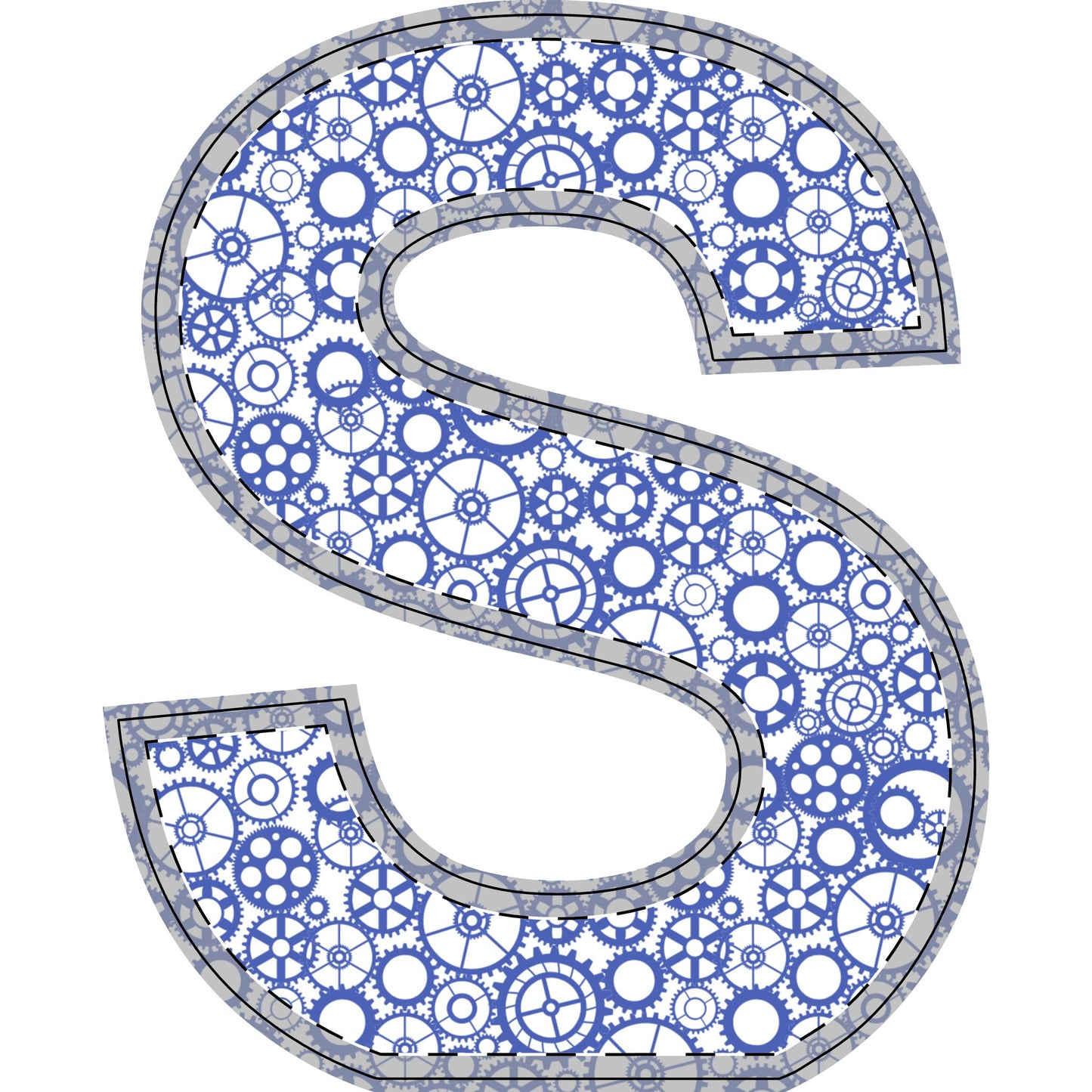 Freestanding Blue Gear Wooden Letters & Shapes - You're My Kind of Weird