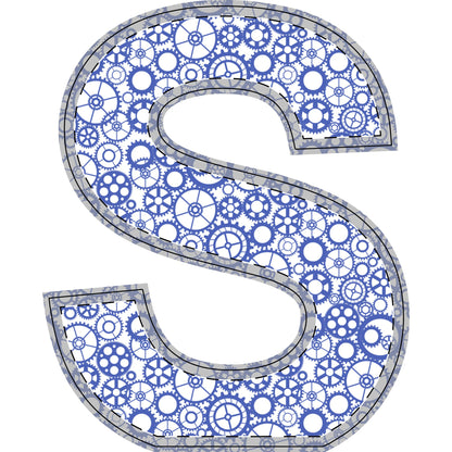 Freestanding Blue Gear Wooden Letters & Shapes - You're My Kind of Weird
