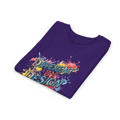 Different by Design Youth Tee - Colorful Graphic Shirt for Kids, Unique Style, Birthday Gift, Fun School Wear, Creative Expression