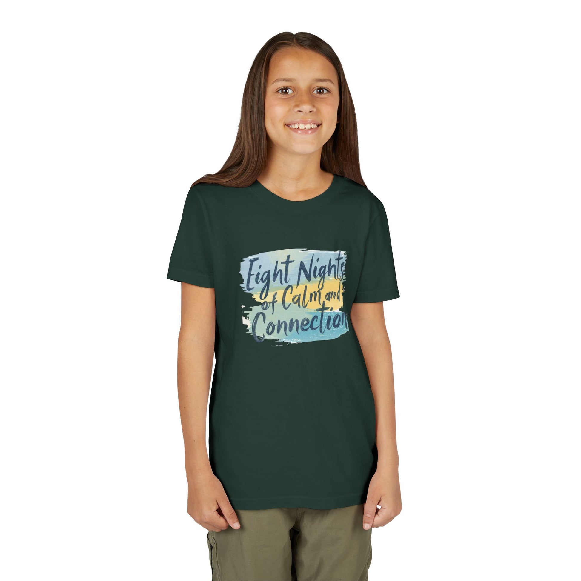 Eight Nights of Calm and Connection Kids Hanukkah Shirt | Mindful Holiday Tee for Children | Soft Youth Hanukkah Gift - You're My Kind of Weird