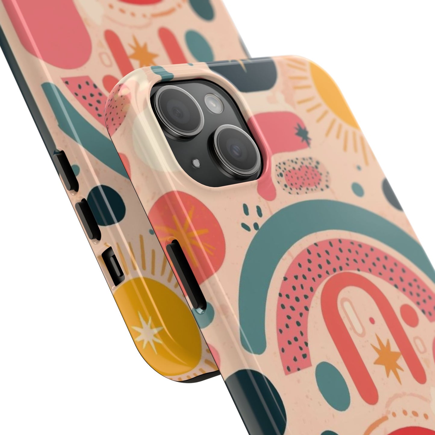 Dopamine Blast Retro Rainbow Pattern i - Phone Case | Abstract Boho Sun Design - You're My Kind of Weird