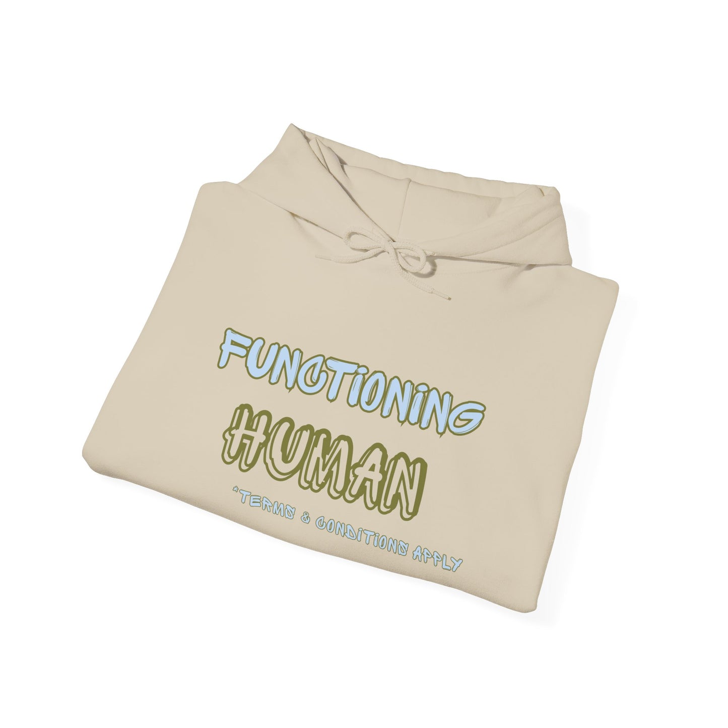 "Functioning Human" Unisex College Hoodie, Funny Sweatshirt, Campus Apparel, Perfect Gift for Students, College Life, Cozy Hoodie