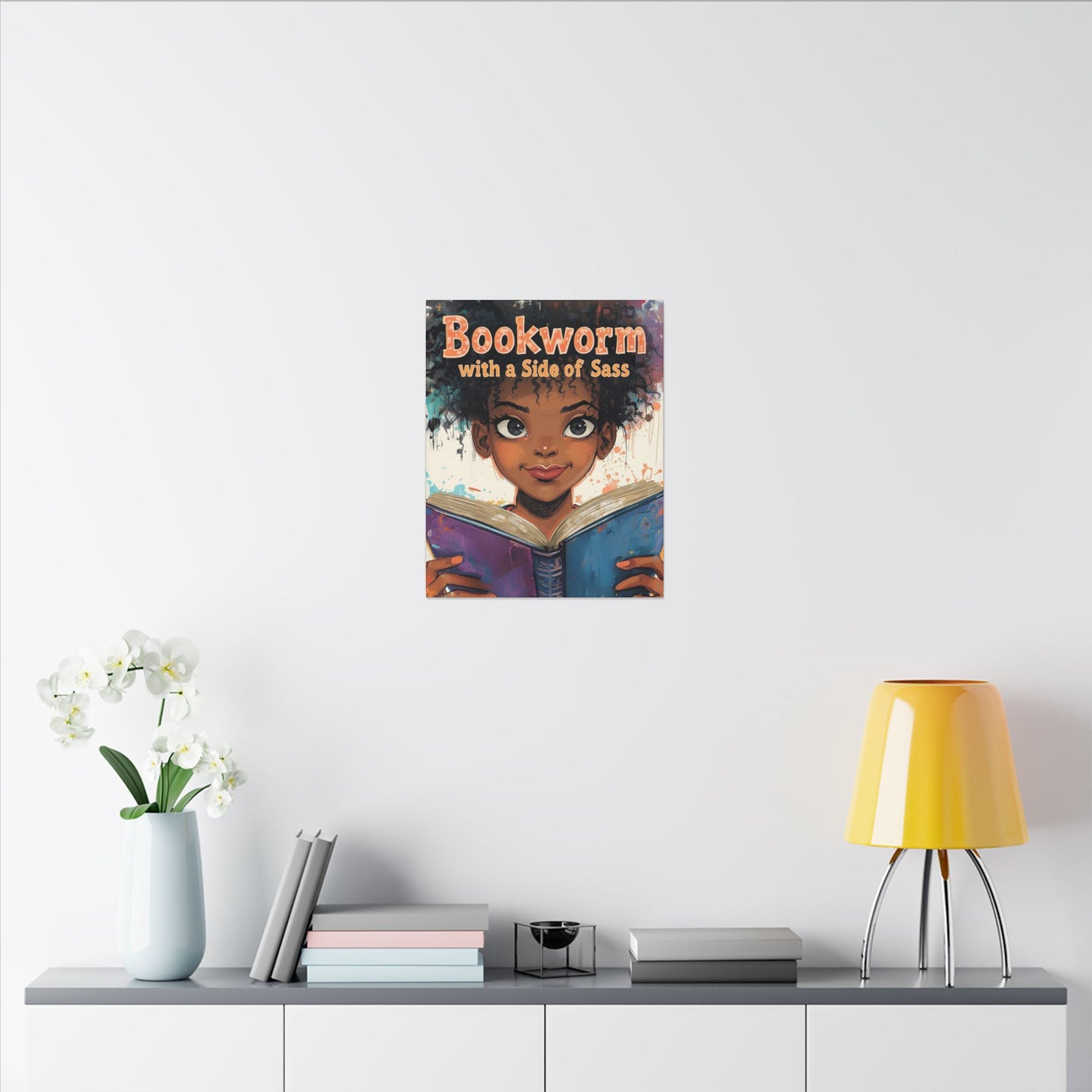 Bookworm Canvas Art | Reading Decor for Book Lovers, Wall Art for Kids, Unique Gift for Readers, Educational Wall Decor, Literary Gift