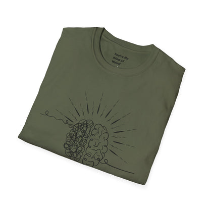 Creative Thinking Unisex T-Shirt, Fun Gift for Overthinkers, Comfortable Casual Wear, Brain Art Tee, Gift for Birthdays or Holidays
