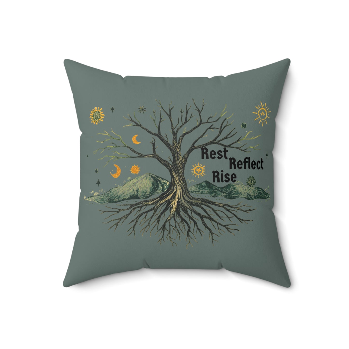 Solstice Nature - Inspired Decorative Pillow, Rest Reflect Rise Cushion - You're My Kind of Weird