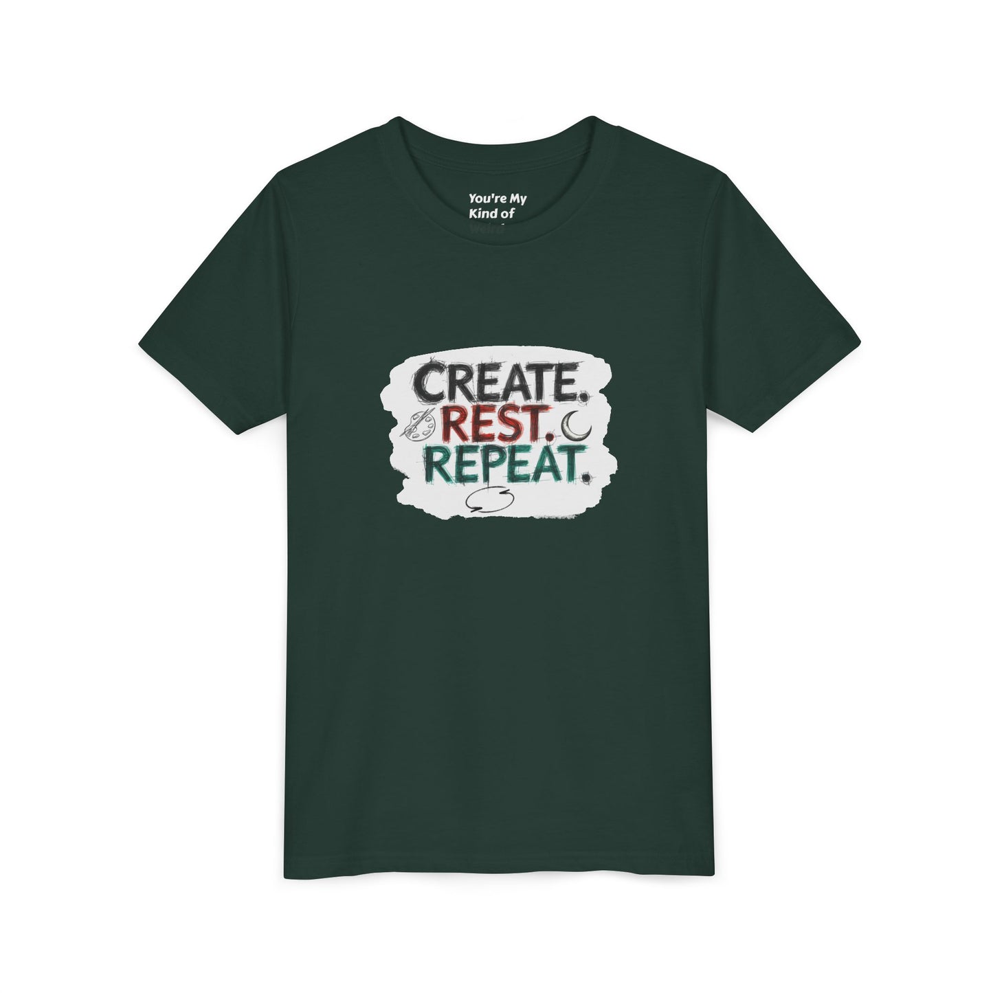 Create. Rest. Repeat. Kids Kwanzaa Shirt | Youth Creativity Tee | Uplifting Holiday Gift for Young Dreamers - You're My Kind of Weird