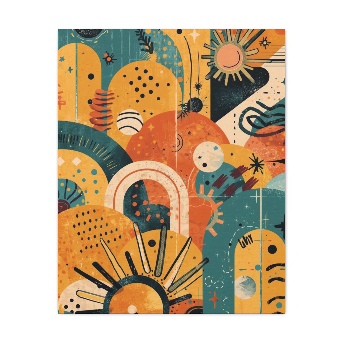 Dopamine Fun Abstract Retro Sunset Collage Canvas - You're My Kind of Weird