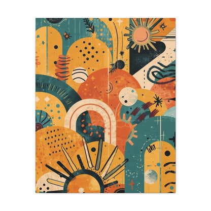 Dopamine Fun Abstract Retro Sunset Collage Canvas - You're My Kind of Weird