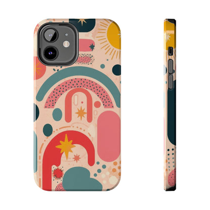 Dopamine Blast Retro Rainbow Pattern i - Phone Case | Abstract Boho Sun Design - You're My Kind of Weird
