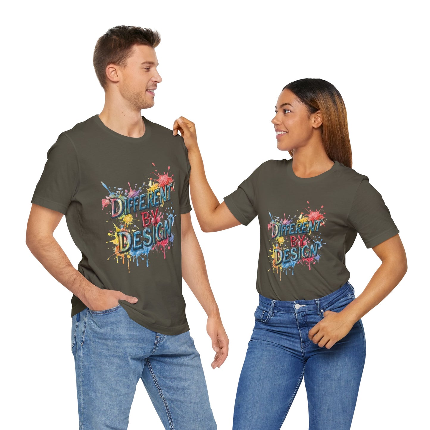 Colorful Different by Design Unisex Tee, Inspirational T-Shirt, Unique Gift for Artists, Creative Expression Apparel, Everyday Wear