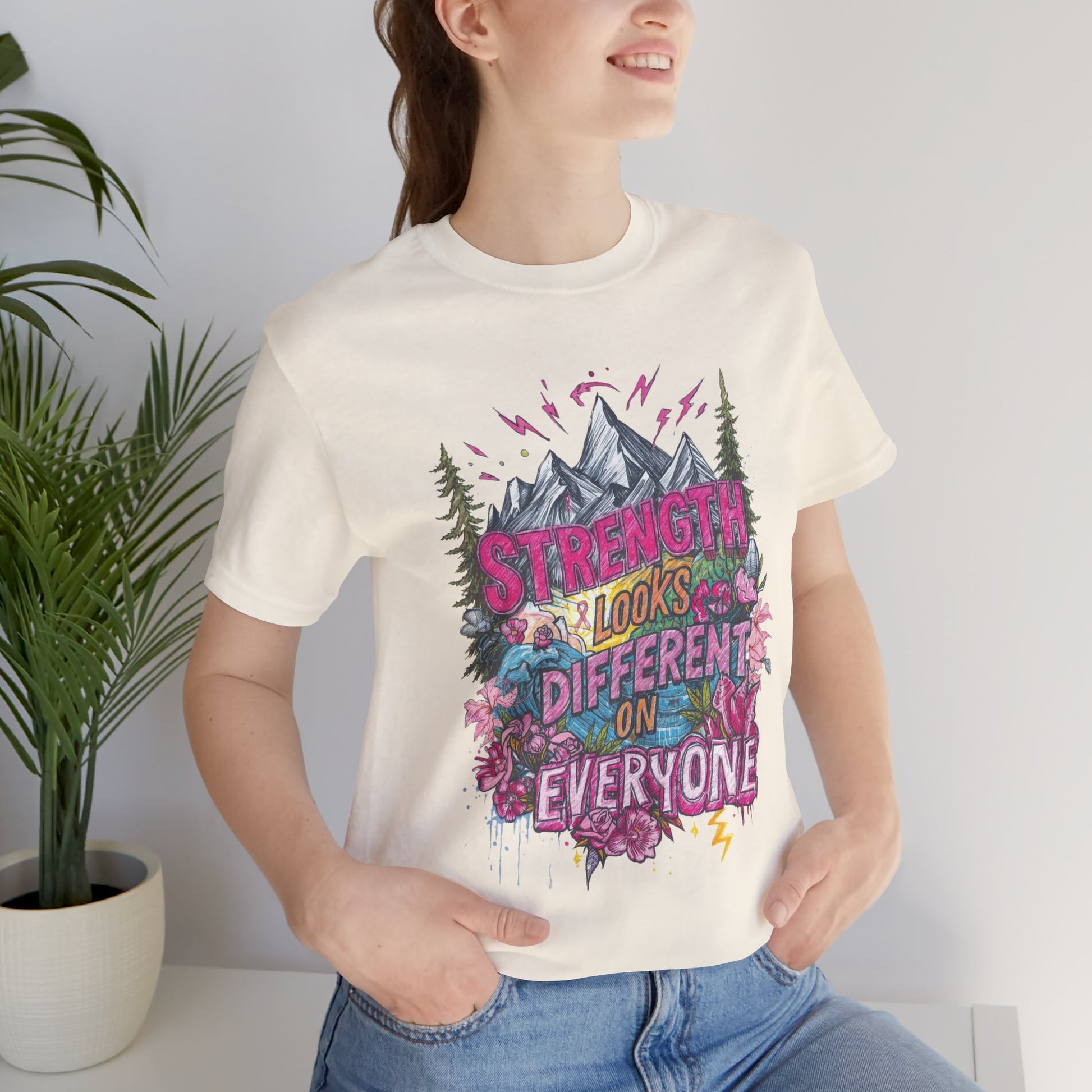 Strength Looks Different Mountainscape Unisex Shirt - You're My Kind of Weird T-Shirt