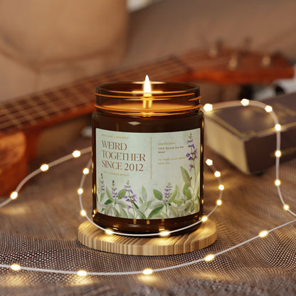 Weird Together Since [Custom Year] Herb Garden Lavender Label Candle amber jar | Soy Candle - You're My Kind of Weird